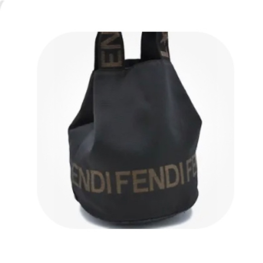 Authentic Fendi Hand Bag Nylon Black 5002A